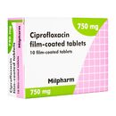 シプロフロキサシン750mg10錠(Milpharm) 1箱:個人輸入代行Yokohama Media