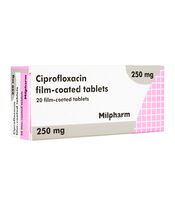 シプロフロキサシン250mg20錠(Milpharm) 1箱:個人輸入代行Yokohama Media