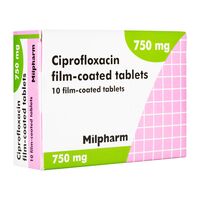シプロフロキサシン750mg10錠(Milpharm) 1箱:個人輸入代行Yokohama Media