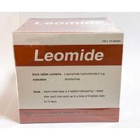 レオミドLEOMIDE(ロペラミド Loperamide HCL 2mg) 100カプセル入り1箱:個人輸入代行Yokohama Media