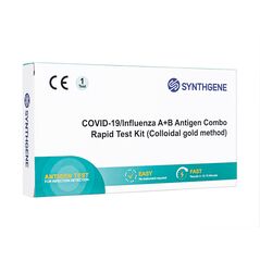 (Synthgene)Covid-19/インフルエンザA+Bアンティゲンコンボラピッドテストキット(金コロイド法) 1箱