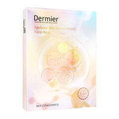 (Dermier)エイジレスNMNレスベラトロール・フェイスマスク25ml6枚 1箱:個人輸入代行Yokohama Media
