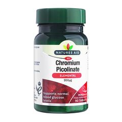 クロミウムピコリネート200mcg90錠(NaturesAid) 1本:個人輸入代行Yokohama Media
