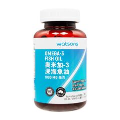 オメガ3フィッシュオイル1000mg200錠(Watsons) 1本:個人輸入代行Yokohama Media