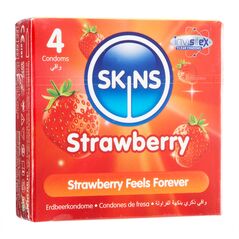 (Skins)コンドーム(ストロベリー)4個 1箱:個人輸入代行Yokohama Media