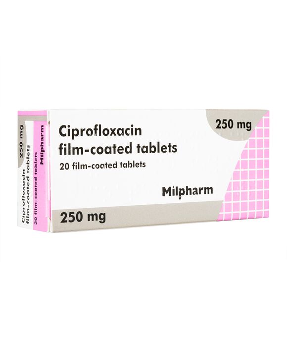 シプロフロキサシン250mg20錠(Milpharm) 1箱:個人輸入代行Yokohama Media