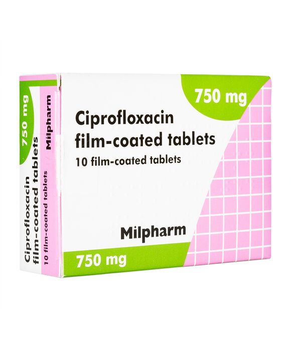 シプロフロキサシン750mg10錠(Milpharm) 1箱:個人輸入代行Yokohama Media