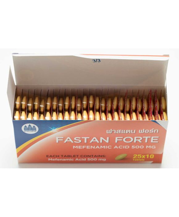 ファスタン・フォルテ FASTAN FORTE (Mefenamic acid 500mg) 10錠×25シート:個人輸入代行Yokohama Media