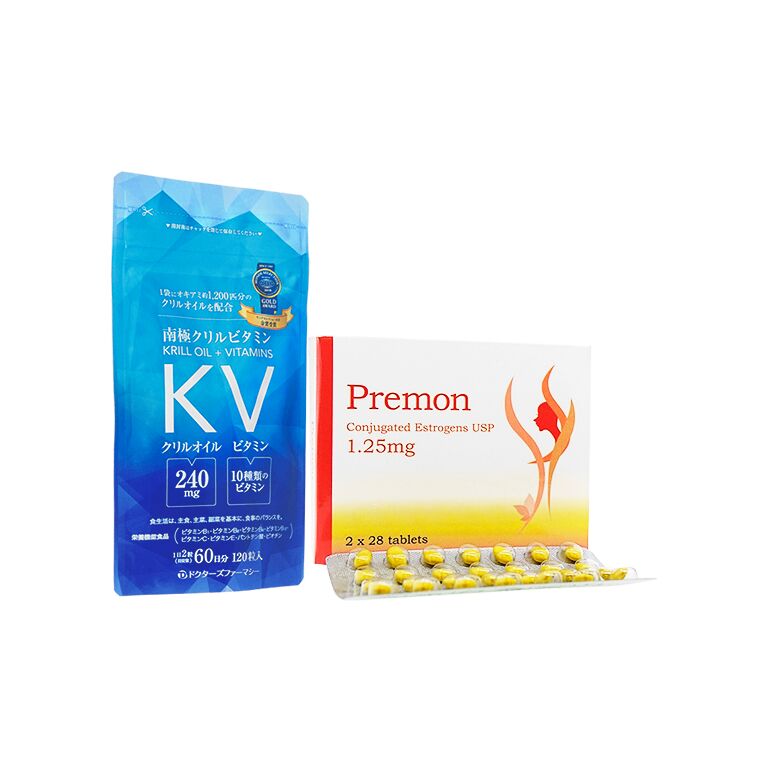 プレモン1.25mg56錠2箱+南極クリルビタミン120粒1袋:個人輸入代行Yokohama Media