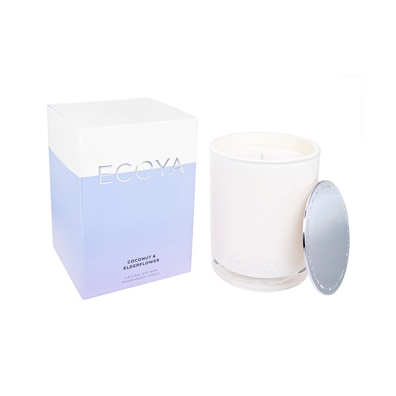 (Ecoya)ナチュラルソイワックスフレグランスキャンドル(ココナッツ&エルダーフラワー)400g  1本:個人輸入代行Yokohama Media