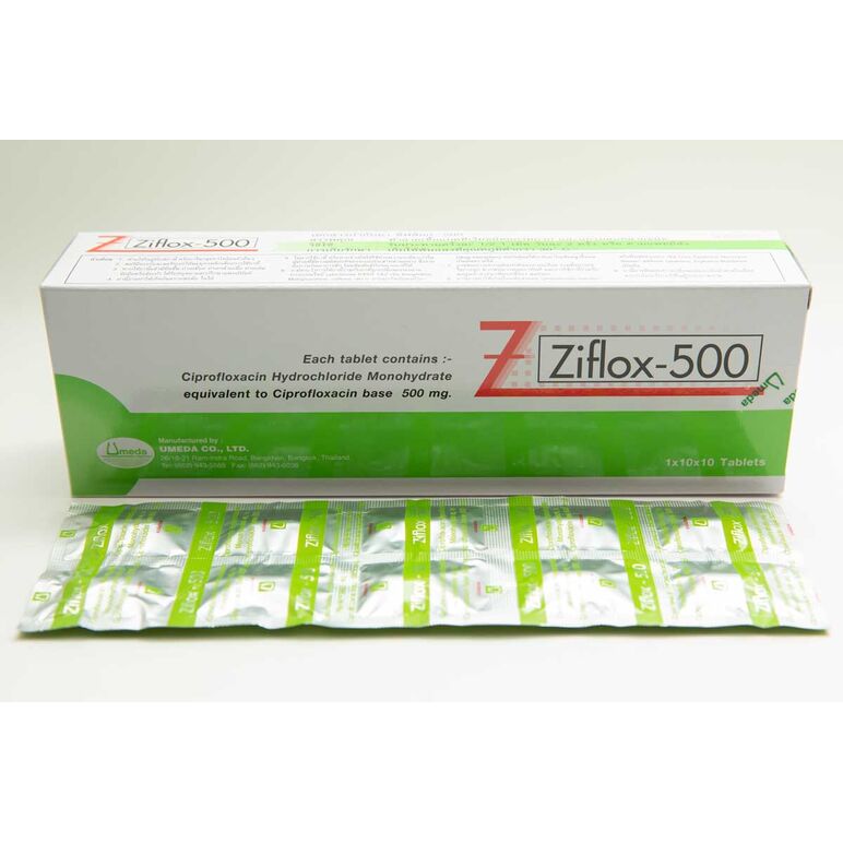 ジフロックス Ziflox-500 (Ciprofloxacin 500mg) 100錠 x1箱:個人輸入代行Yokohama Media