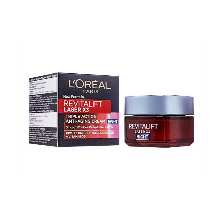 (Loreal)リバイタリフトレーザーX3トリプルアクションアンチエイジングクリームナイト50ml 1本:個人輸入代行Yokohama Media