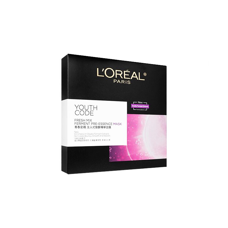 (Loreal)ユースコード・フレッシュミックスファーメントプレエッセンスマスク33g5枚 1箱:個人輸入代行Yokohama Media