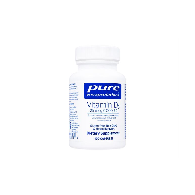 ビタミンD3_25mcg(1000IU)120錠(PureEncapsulations) 1本:個人輸入代行Yokohama Media