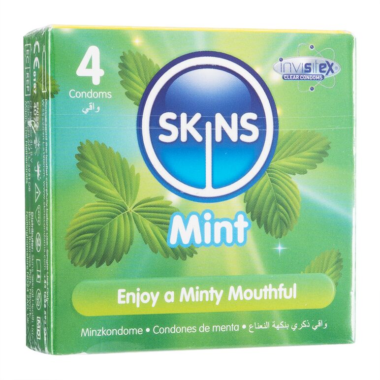 (Skins)コンドーム(ミント)4個 1箱:個人輸入代行Yokohama Media