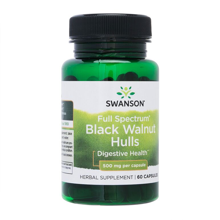 フルスペクトラム・ブラックウォルナットハルズ500mg60錠(Swanson) 1本:個人輸入代行Yokohama Media