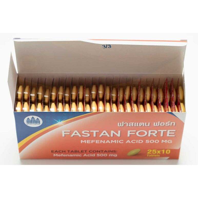 ファスタン・フォルテ FASTAN FORTE (Mefenamic acid 500mg) 10錠×25シート:個人輸入代行Yokohama Media