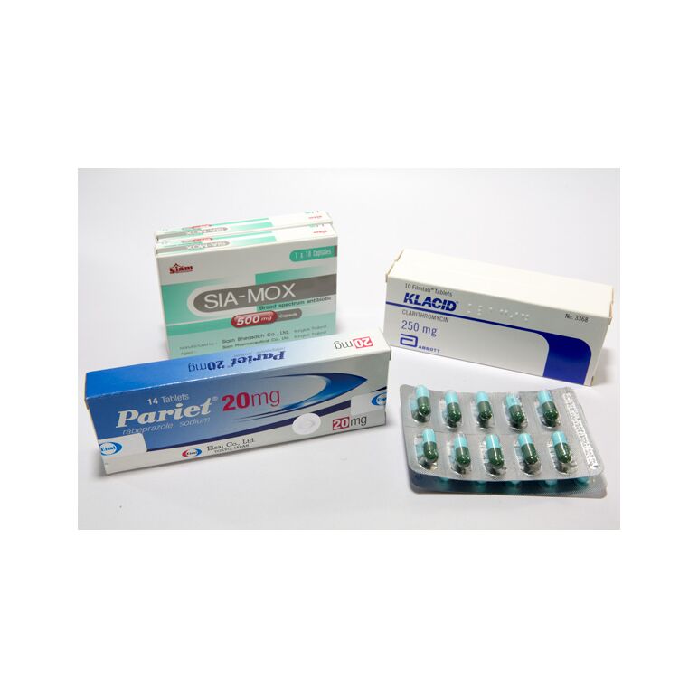 ピロリ菌除菌一次治療B(パリエット20mg14錠、シアモックス500mg 20錠、シアモックス250mg 20錠、クラシッド250mg20錠):個人輸入代行Yokohama Media